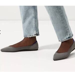 Rothy’s The Point Cloud Grey Birdseye Flat Shoes Womens Size 9